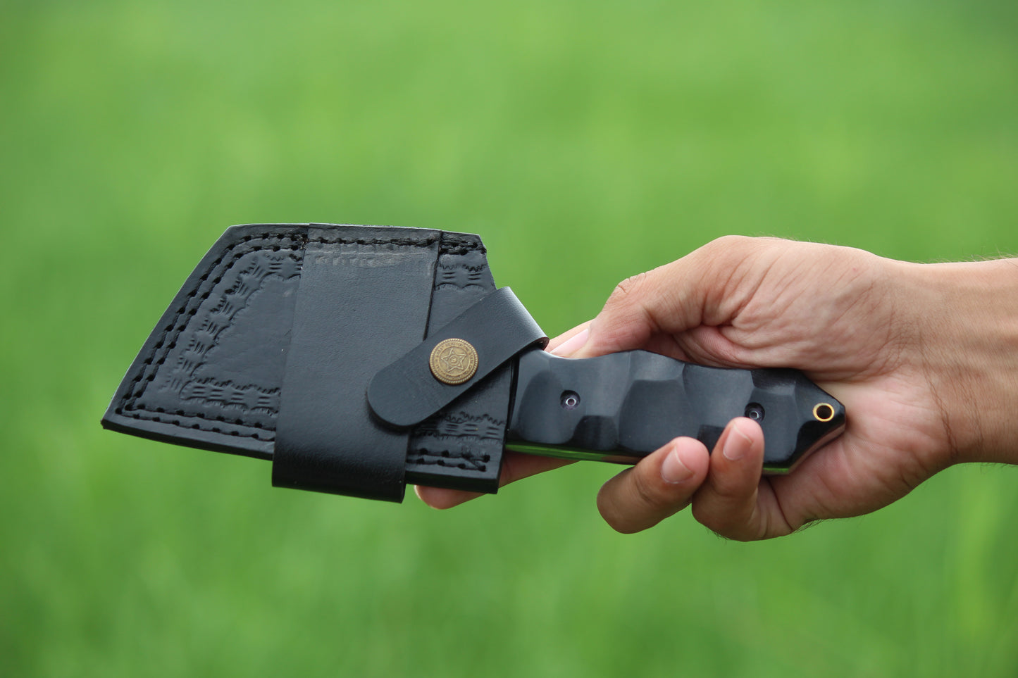 SCK-04 CUSTOM HAND MADE 3V STEEL SKINNER EDC KNIFE WITH G10 SHEATH HANDLE WITH PURE LEATHER SHEATH
