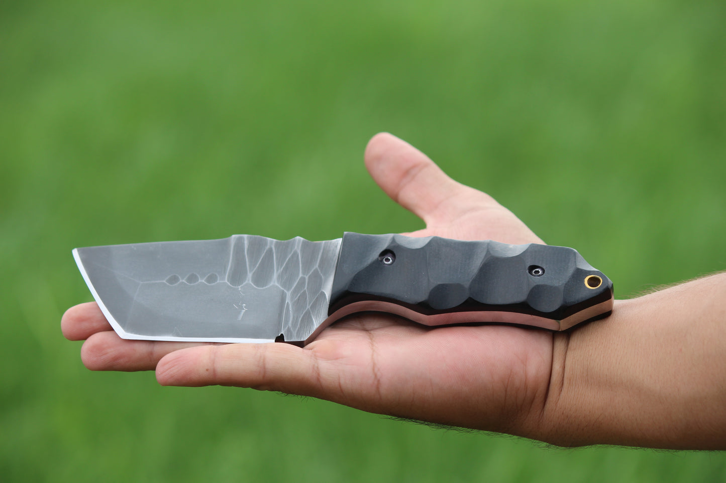 SCK-04 CUSTOM HAND MADE 3V STEEL SKINNER EDC KNIFE WITH G10 SHEATH HANDLE WITH PURE LEATHER SHEATH