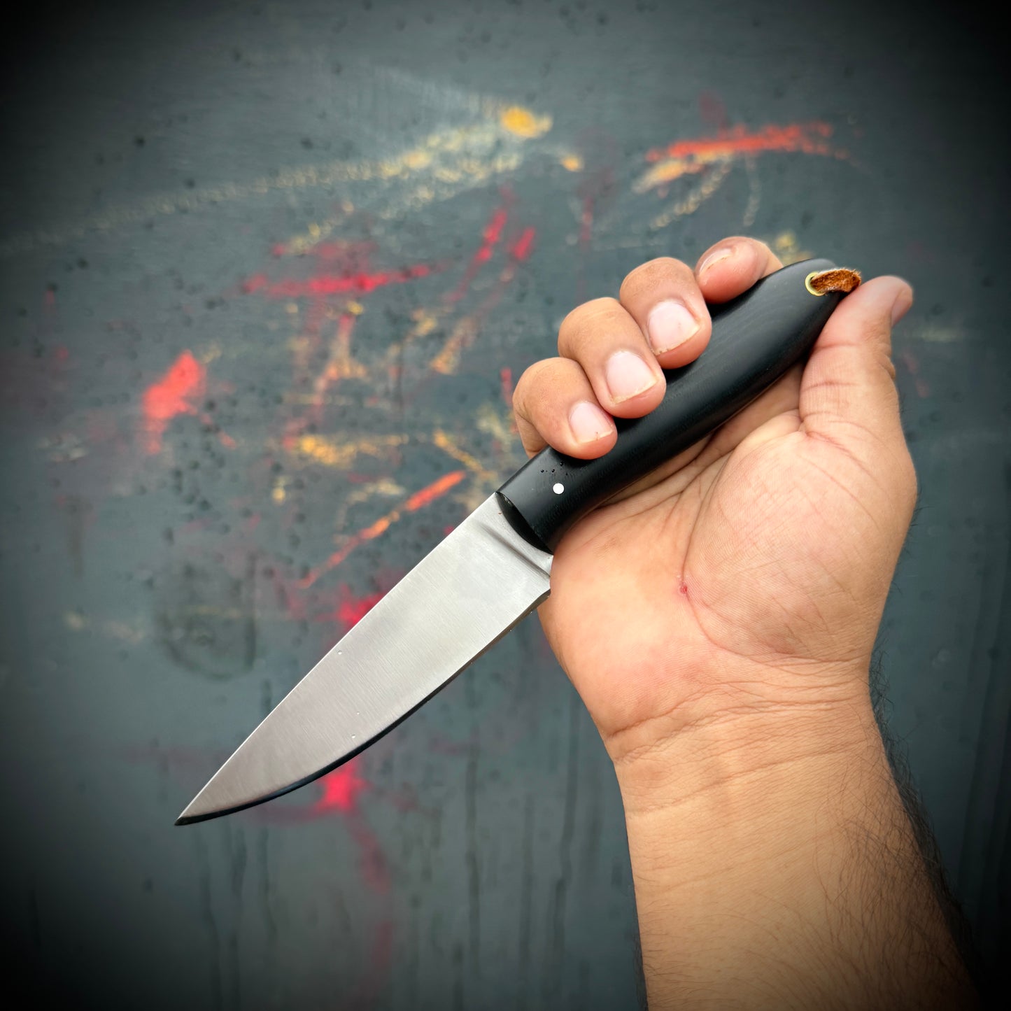SCK-02 CUSTOM HAND MADE 3V STEEL SKINNER EDC KNIFE WITH G10 SHEATH HANDLE WITH PURE LEATHER SHEATH