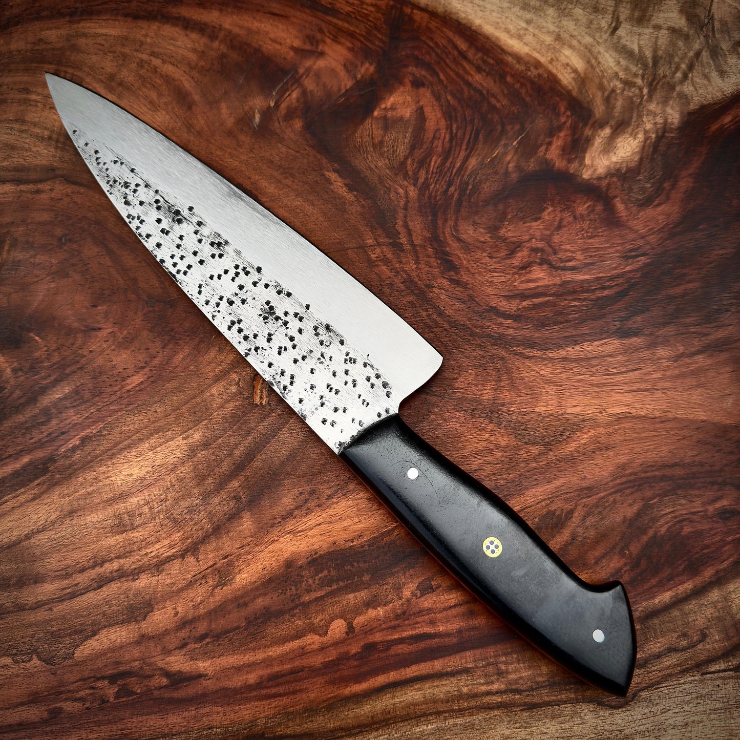 SCK-34 CUSTOM HANDMADE SAN-MAI STEEL KITCHEN GUYTO CHEF KNIFE WITH G10 SHEATH HANDLE WITH PURE LEATHER SHEATH