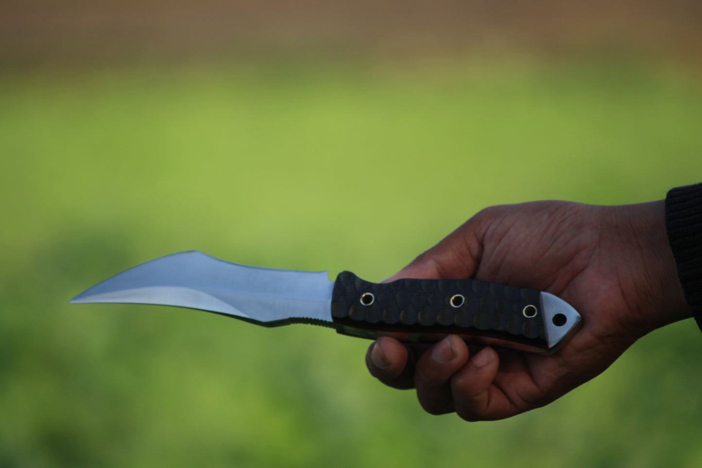 SCK-10 CUSTOM HANDMADE 3V STEEL HUNTING KNIFE WITH G10 SHEATH HANDLE WITH PURE LEATHER SHEATH