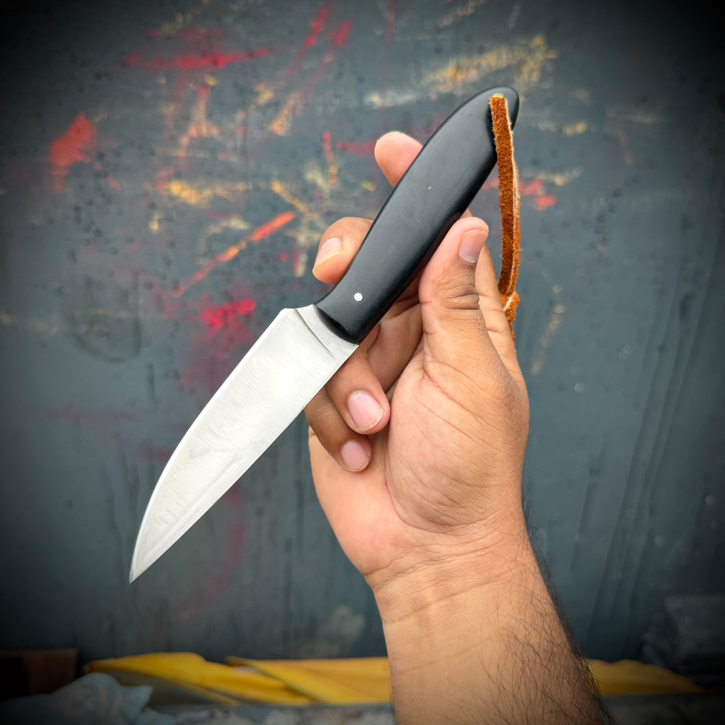 SCK-02 CUSTOM HAND MADE 3V STEEL SKINNER EDC KNIFE WITH G10 SHEATH HANDLE WITH PURE LEATHER SHEATH