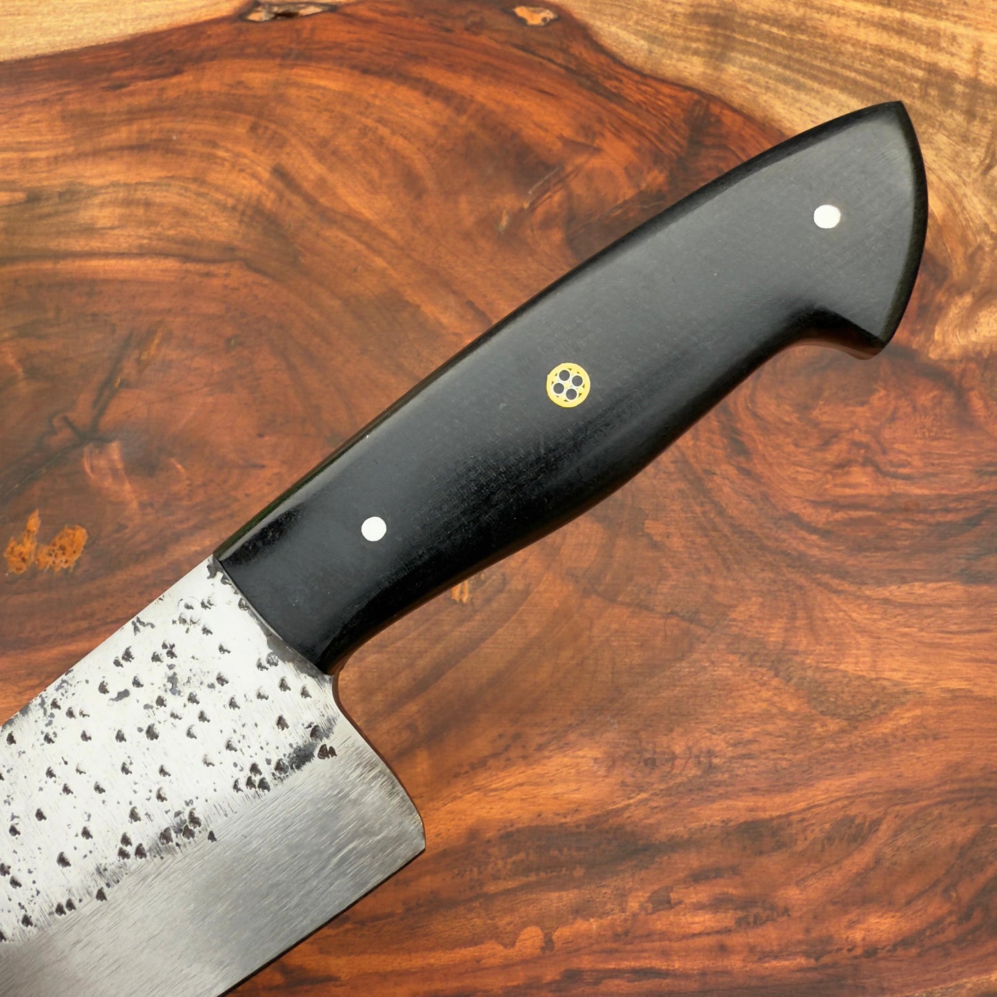 SCK-34 CUSTOM HANDMADE SAN-MAI STEEL KITCHEN GUYTO CHEF KNIFE WITH G10 SHEATH HANDLE WITH PURE LEATHER SHEATH
