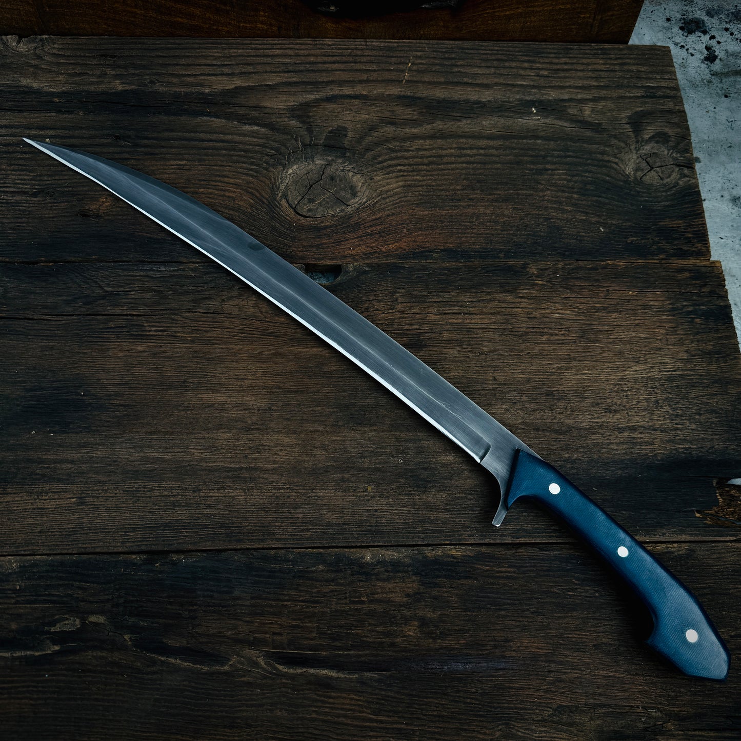 SCK-21 CUSTOM HANDMADE 3V STEEL GUNUNITING SWORD WITH G10 SHEATH HANDLE WITH PURE LEATHER SHEATH