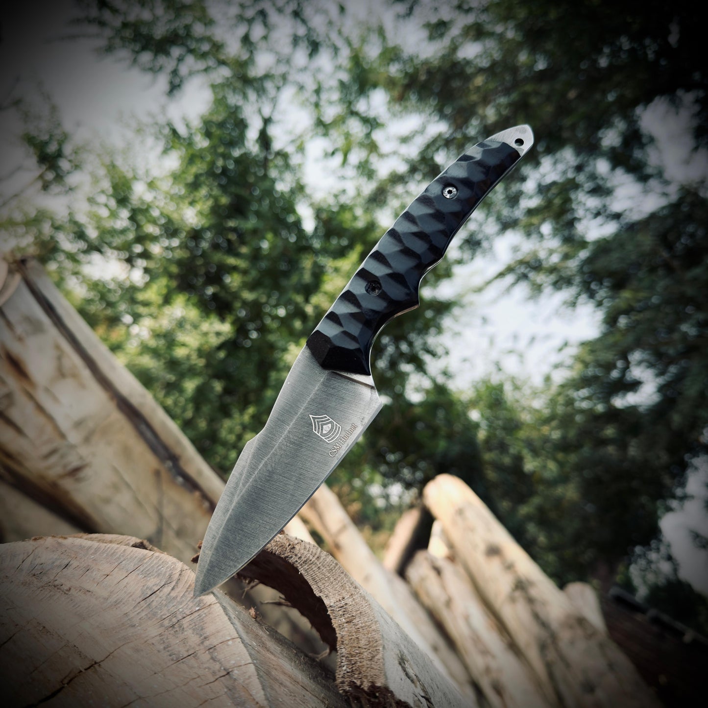 SCK-36 CUSTOM HANDMADE 3V STEEL HUNTING SURVIVAL KNIFE WITH G10 SHEATH HANDLE WITH PURE LEATHER SHEATH