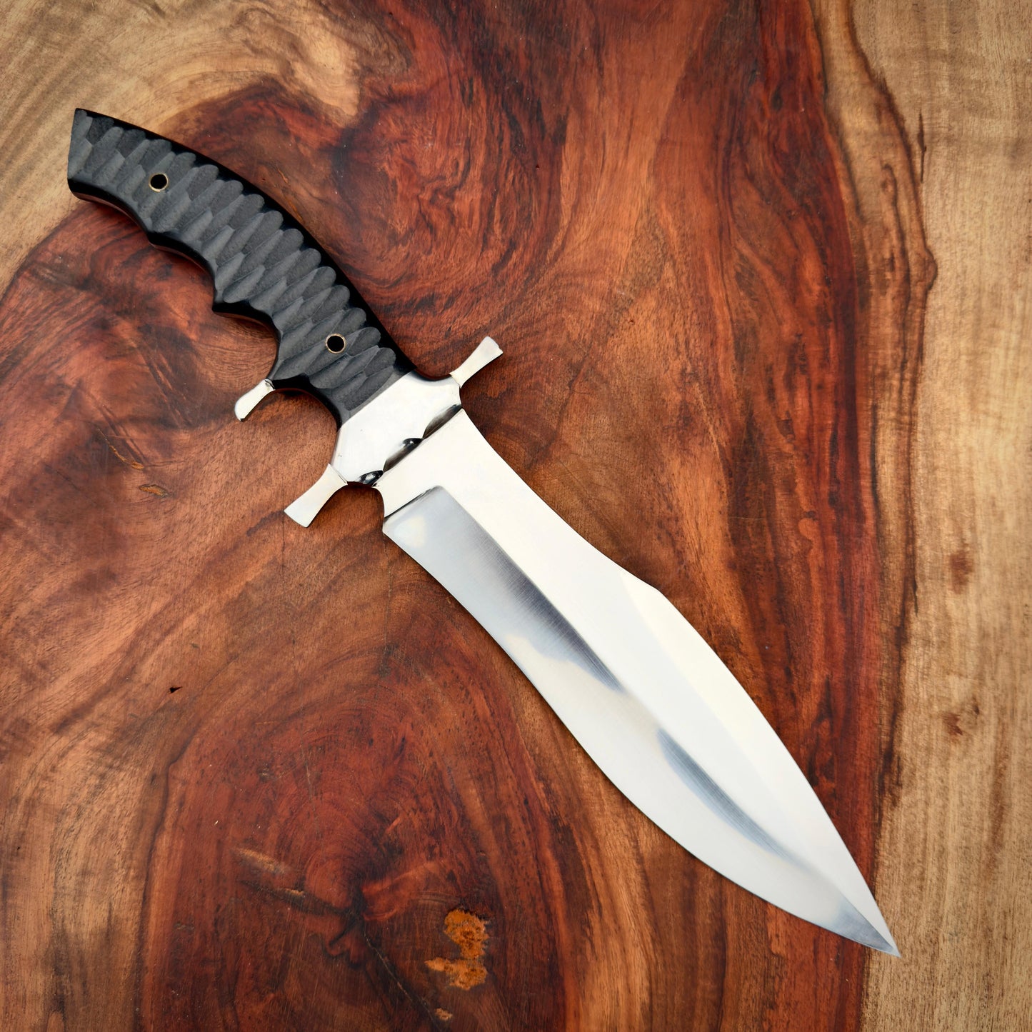 SCK-30 CUSTOM HANDMADE 3V STEEL HUNTING RAMBO MOVIE KNIFE WITH G10 SHEATH HANDLE WITH PURE LEATHER SHEATH