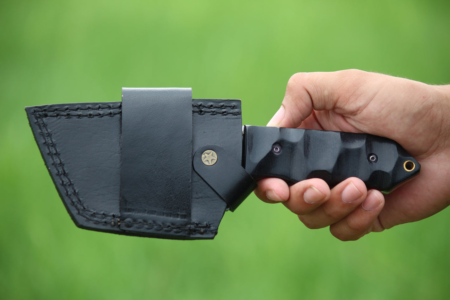 SCK-04 CUSTOM HAND MADE 3V STEEL SKINNER EDC KNIFE WITH G10 SHEATH HANDLE WITH PURE LEATHER SHEATH