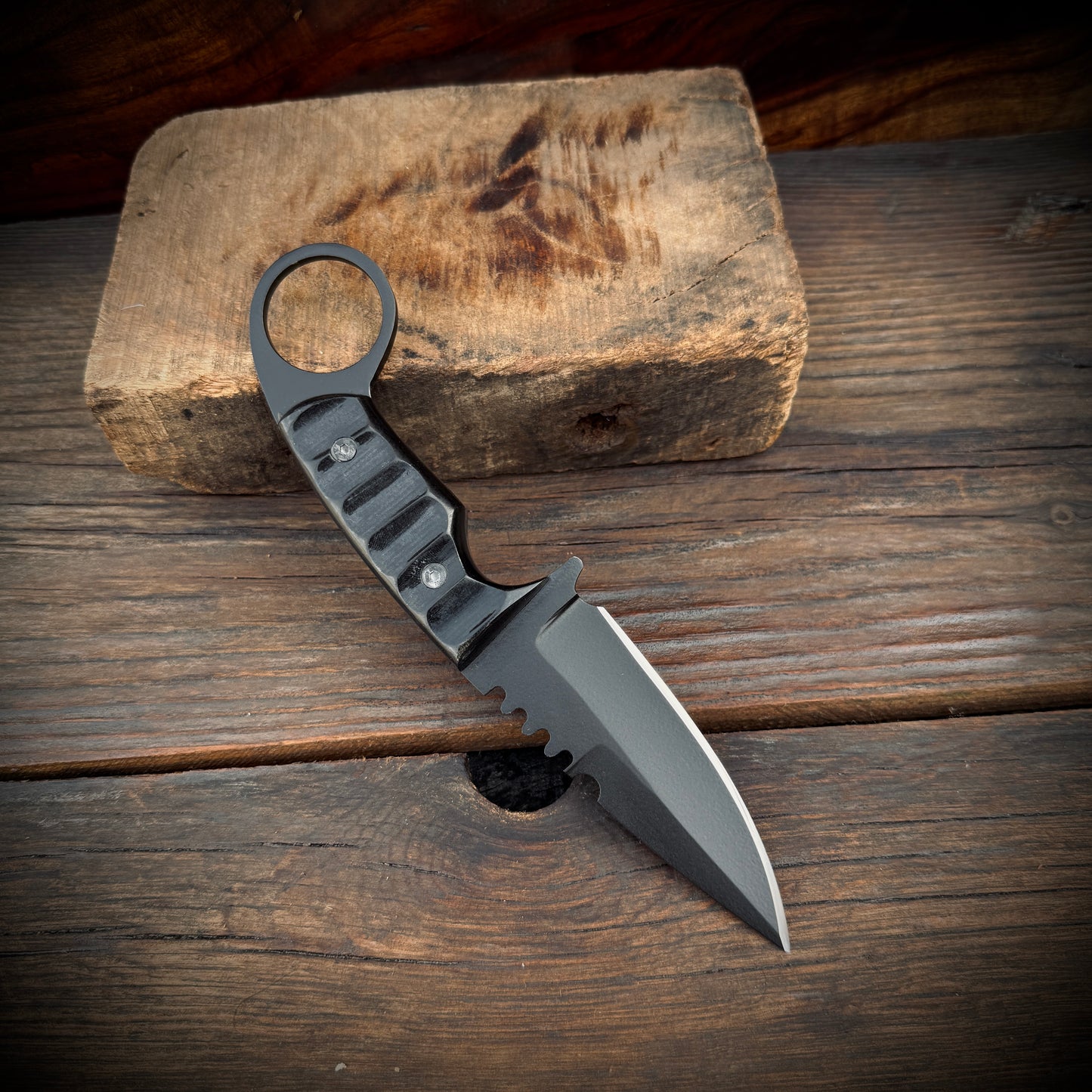 SCK-03 CUSTOM HAND MADE SPRING STEEL SKINNER EDC KNIFE WITH G10 SHEATH HANDLE WITH PURE LEATHER SHEATH