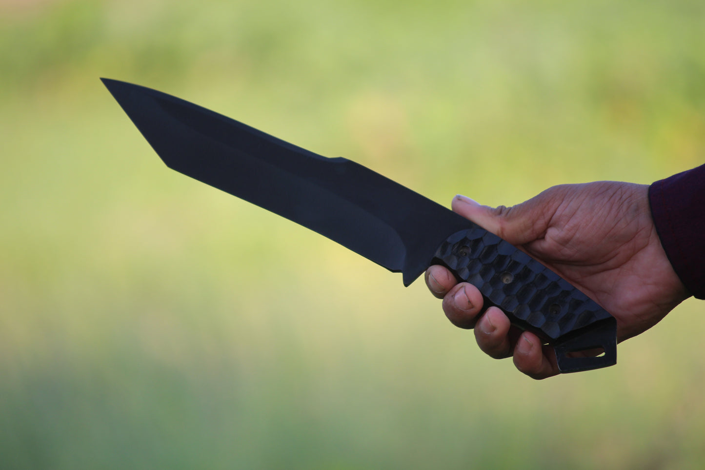 SCK-12 CUSTOM HANDMADE 3V STEEL HUNTING TANTO KNIFE WITH G10 SHEATH HANDLE WITH PURE LEATHER SHEATH