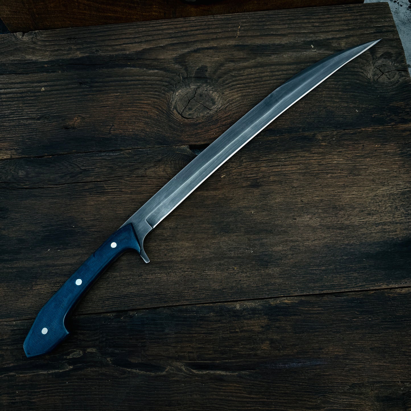 SCK-21 CUSTOM HANDMADE 3V STEEL GUNUNITING SWORD WITH G10 SHEATH HANDLE WITH PURE LEATHER SHEATH