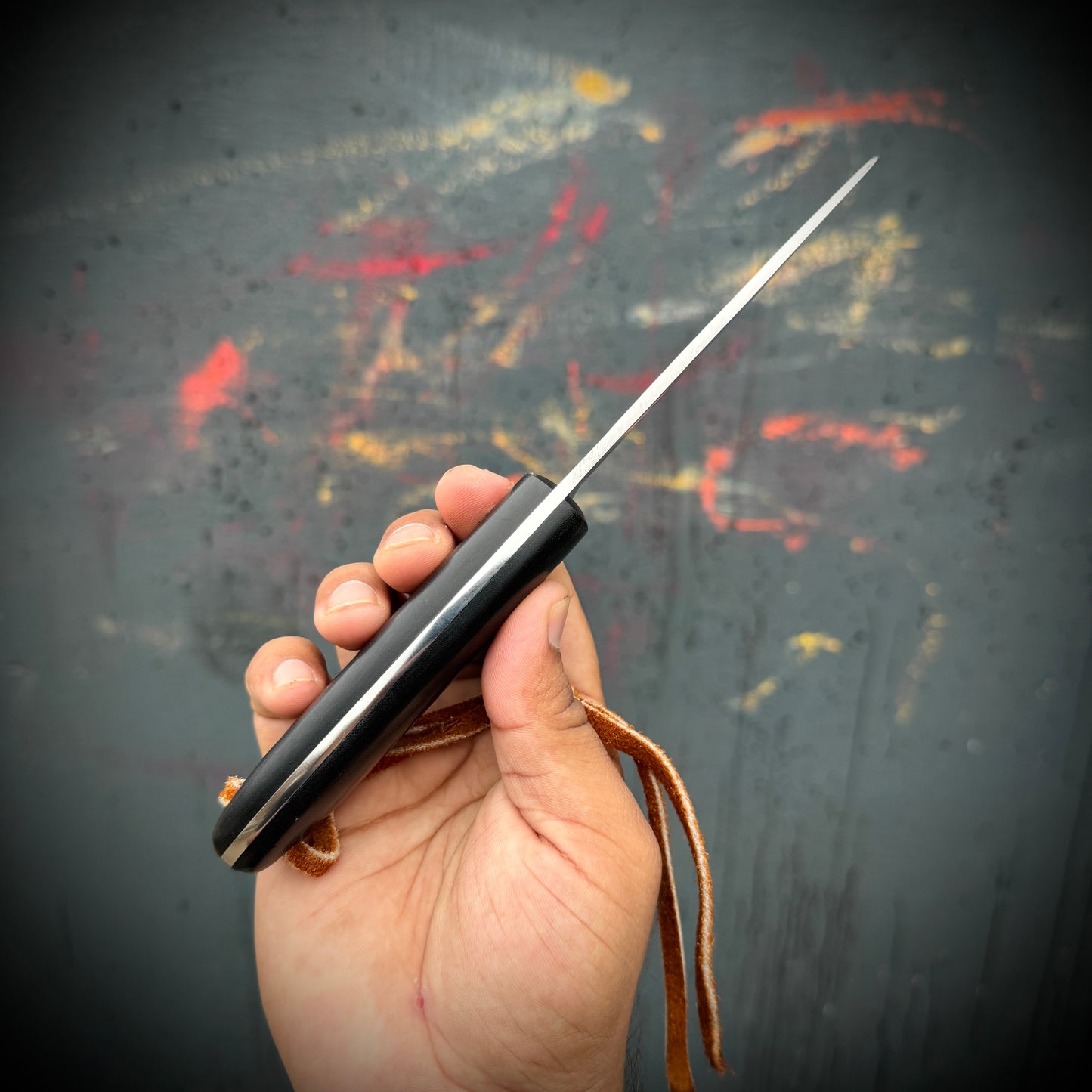 SCK-02 CUSTOM HAND MADE 3V STEEL SKINNER EDC KNIFE WITH G10 SHEATH HANDLE WITH PURE LEATHER SHEATH