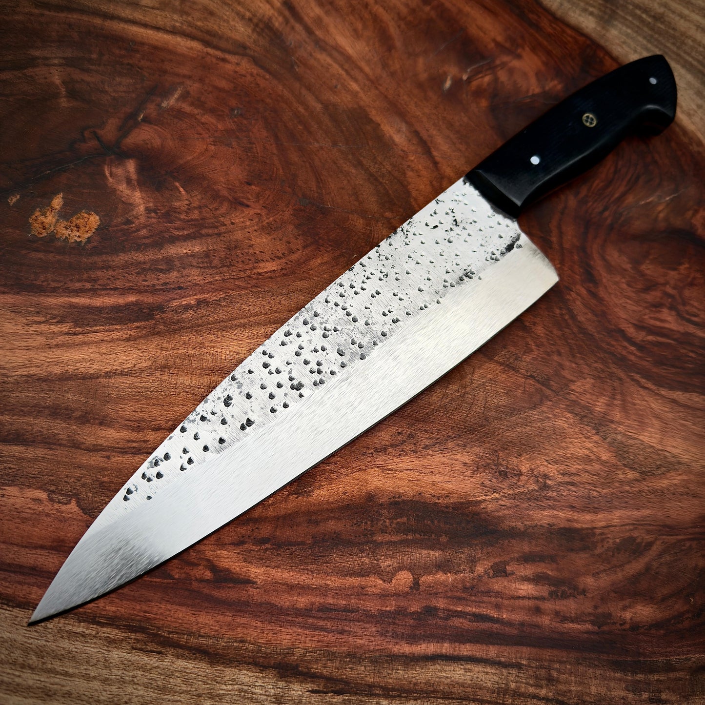 SCK-34 CUSTOM HANDMADE SAN-MAI STEEL KITCHEN GUYTO CHEF KNIFE WITH G10 SHEATH HANDLE WITH PURE LEATHER SHEATH