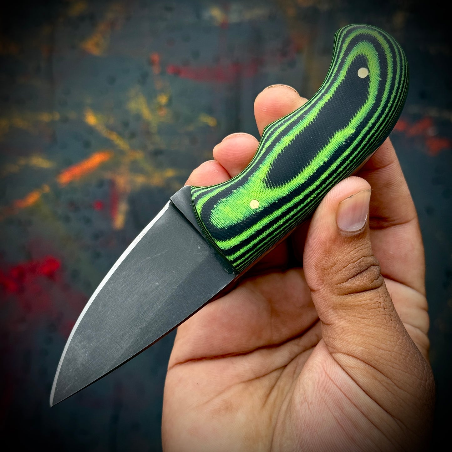 SCK-01 CUSTOM HAND MADE 3V STEEL SKINNER EDC KNIFE WITH G10 SHEATH HANDLE WITH PURE LEATHER SHEATH