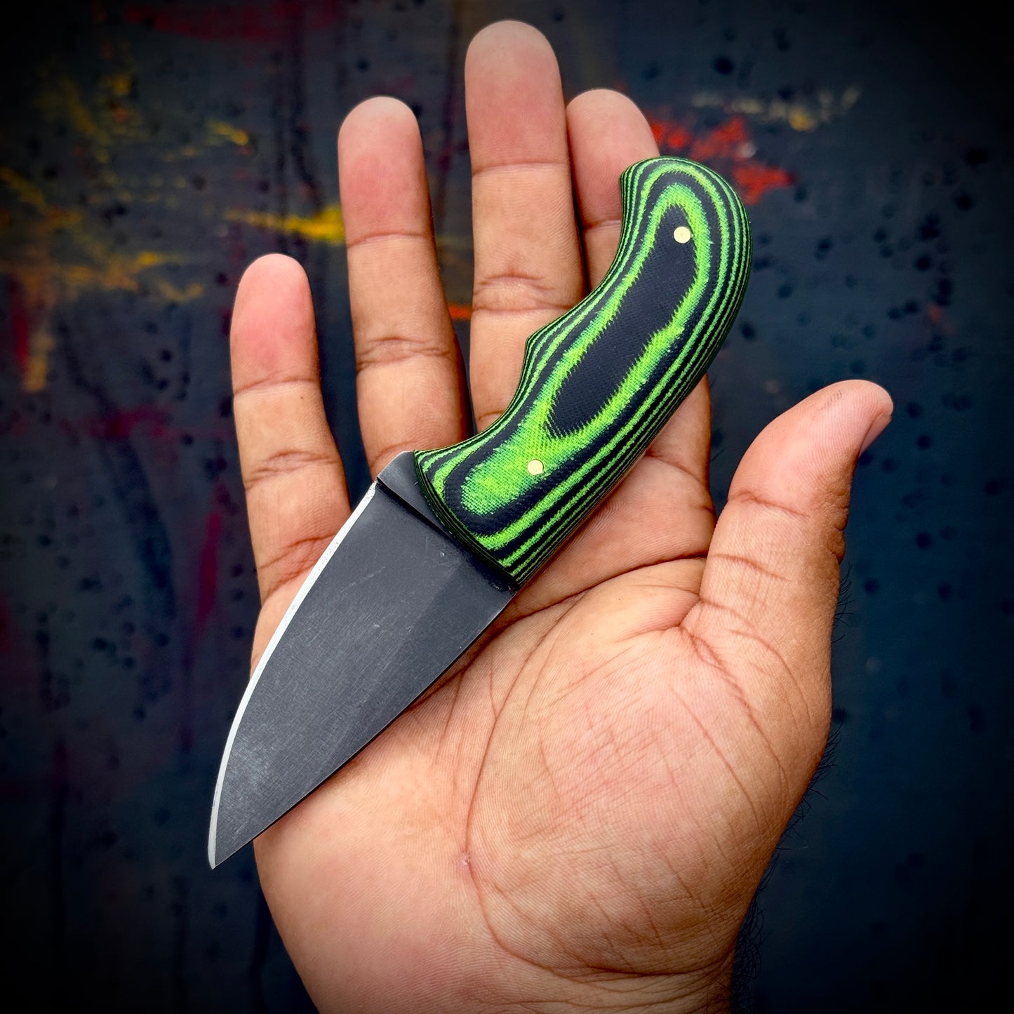 SCK-01 CUSTOM HAND MADE 3V STEEL SKINNER EDC KNIFE WITH G10 SHEATH HANDLE WITH PURE LEATHER SHEATH