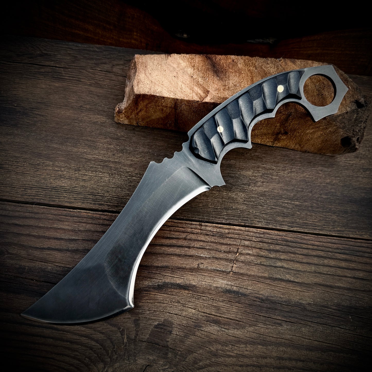 SCK-20 CUSTOM HANDMADE 3V STEEL HUNTING BIG TANTO KNIFE WITH G10 SHEATH HANDLE WITH PURE LEATHER SHEATH