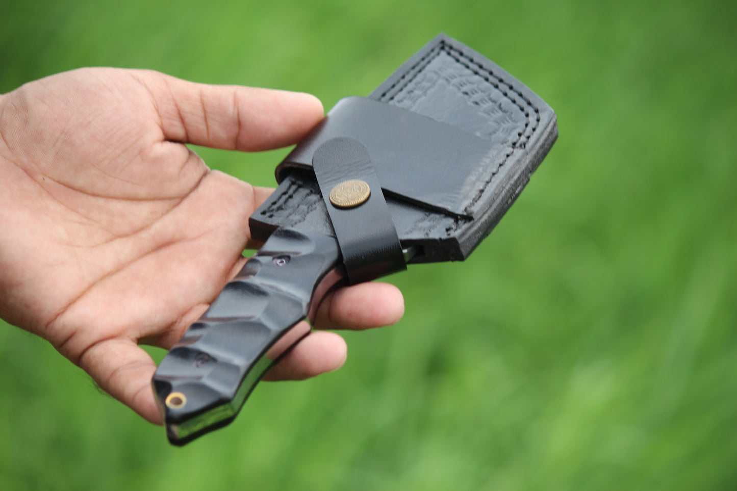SCK-04 CUSTOM HAND MADE 3V STEEL SKINNER EDC KNIFE WITH G10 SHEATH HANDLE WITH PURE LEATHER SHEATH