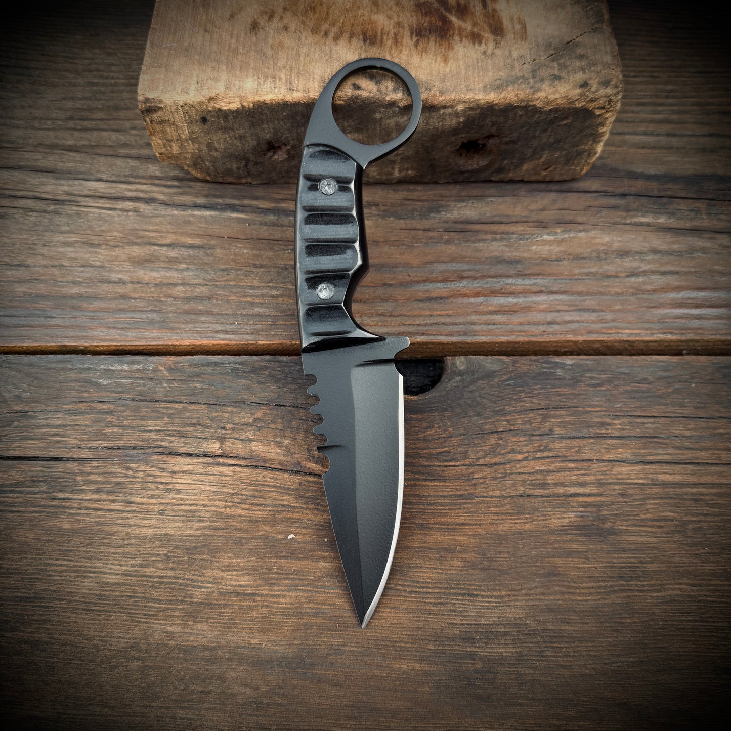 SCK-03 CUSTOM HANDMADE 3V STEEL SKINNER KNIFE WITH G10 SHEATH HANDLE AND LEATHER SHEATH.