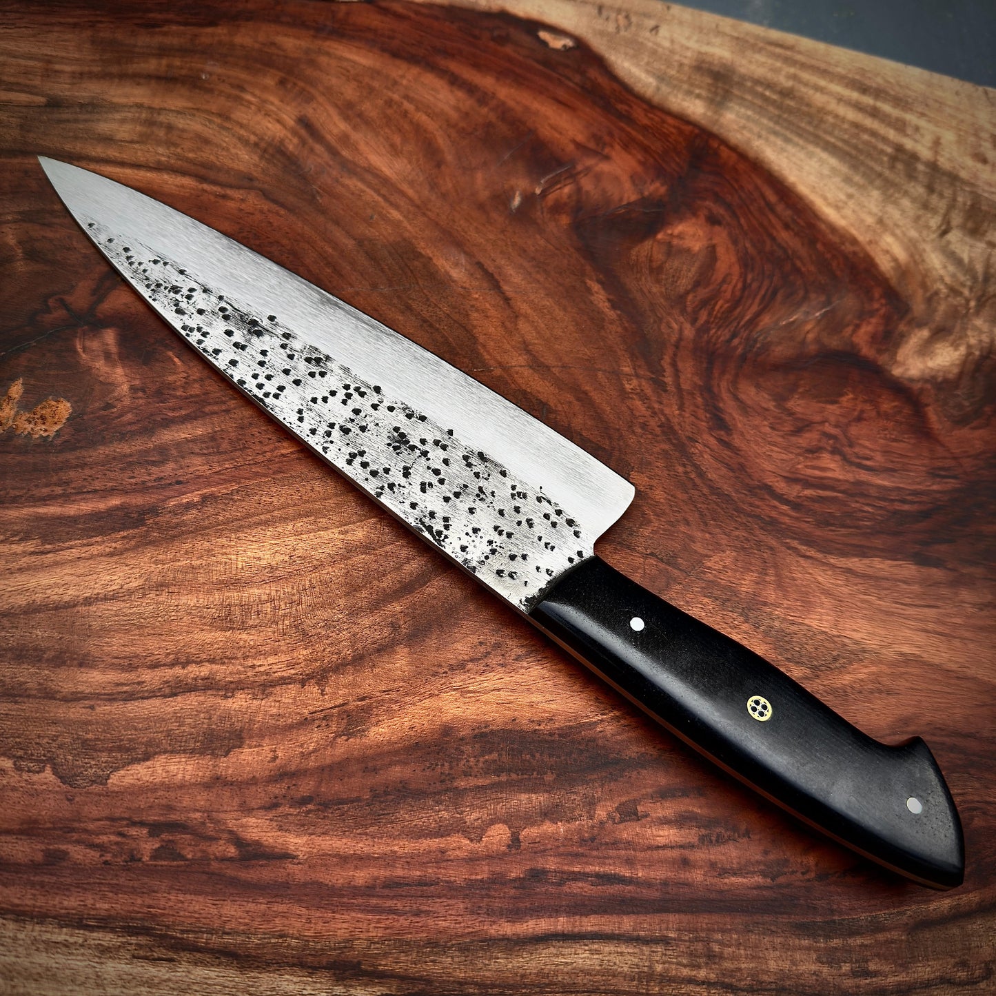 SCK-34 CUSTOM HANDMADE SAN-MAI STEEL KITCHEN GUYTO CHEF KNIFE WITH G10 SHEATH HANDLE WITH PURE LEATHER SHEATH