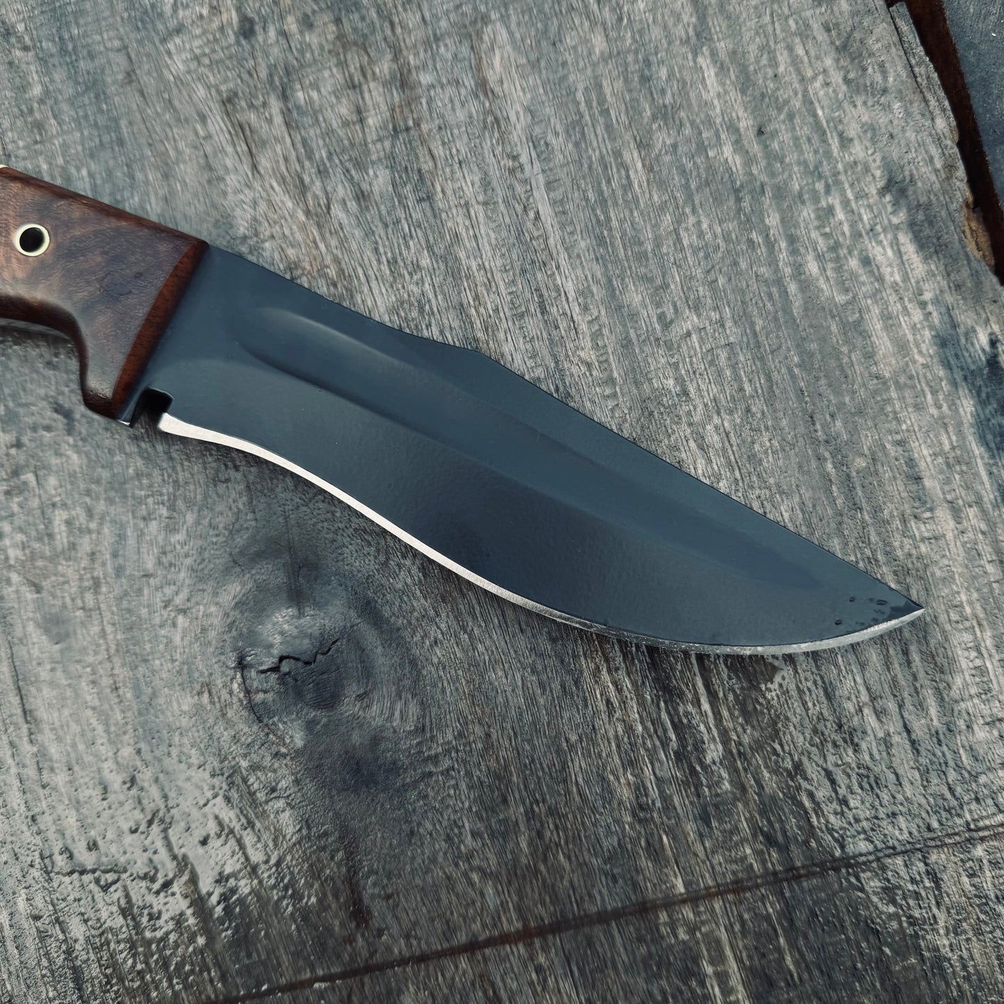 SCK-02 CUSTOM HAND MADE 440C STEEL HUNTING EDC KNIFE PAKKA WOOD & ROSE WOOD HANDLE WITH PURE LEATHER SHEATH