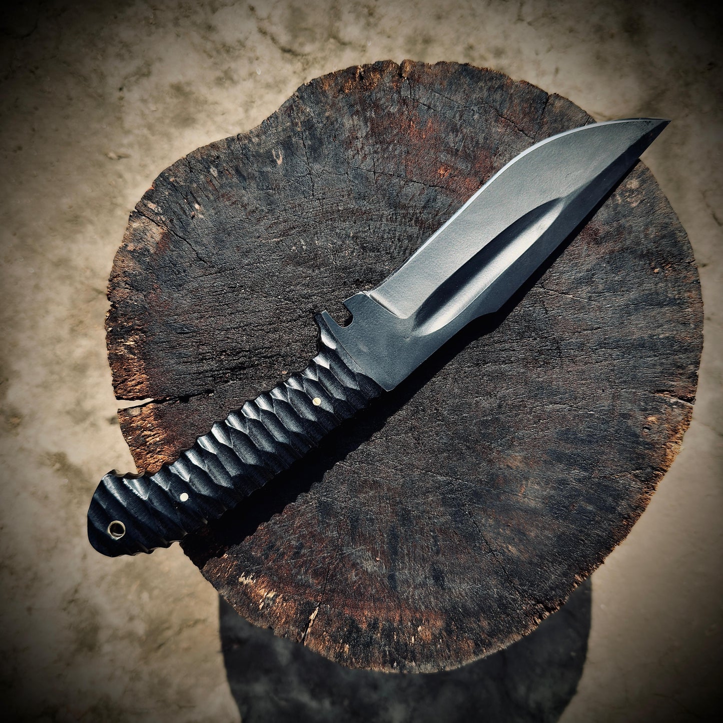 SCK-37 CUSTOM HANDMADE 3V STEEL HUNTING SURVIVAL KNIFE WITH G10 SHEATH HANDLE WITH PURE LEATHER SHEATH