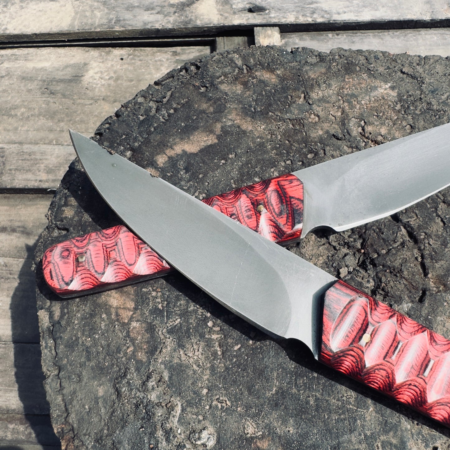 CUSTOM HANDMADE 3V STEEL EDC SKINNER KNIFE WITH PAKKA WOOD HANDLE WITH PURE LEATHER SHEATH