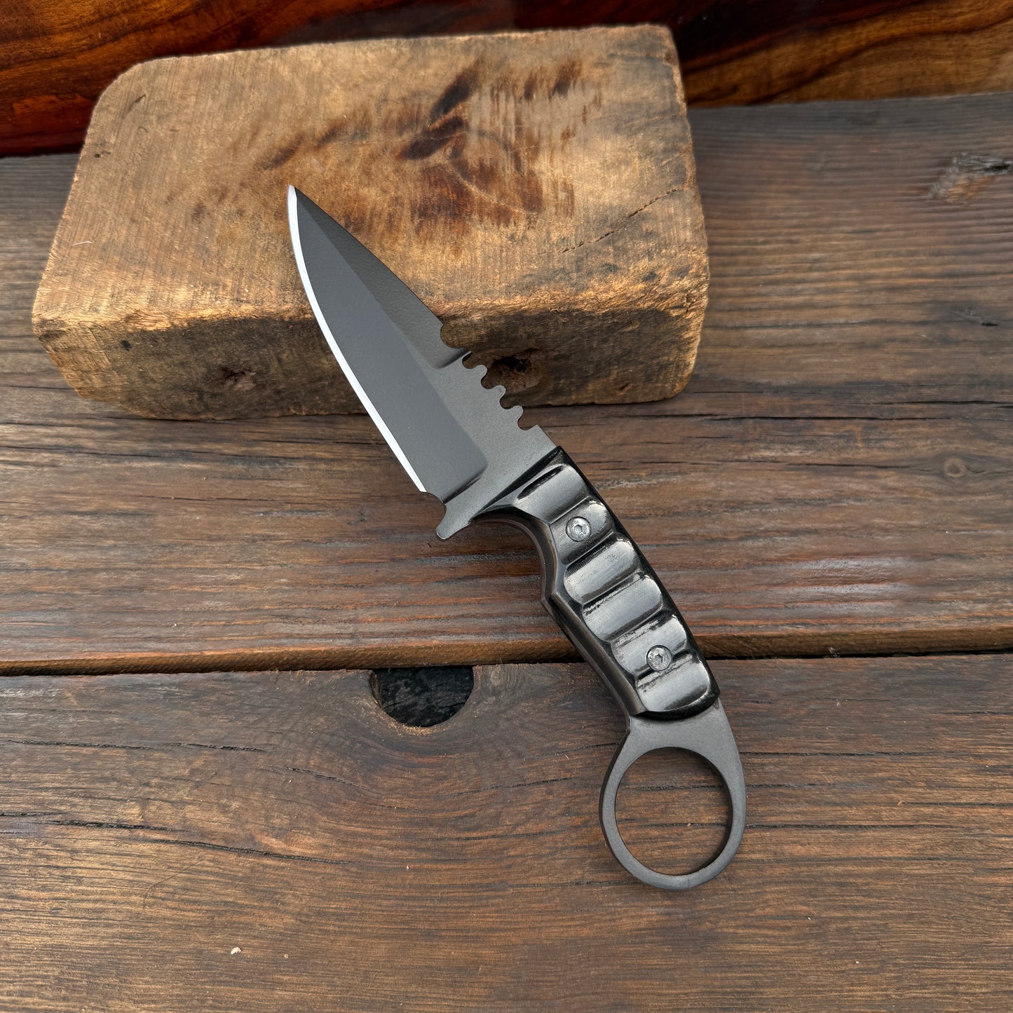 SCK-03 CUSTOM HAND MADE SPRING STEEL SKINNER EDC KNIFE WITH G10 SHEATH HANDLE WITH PURE LEATHER SHEATH