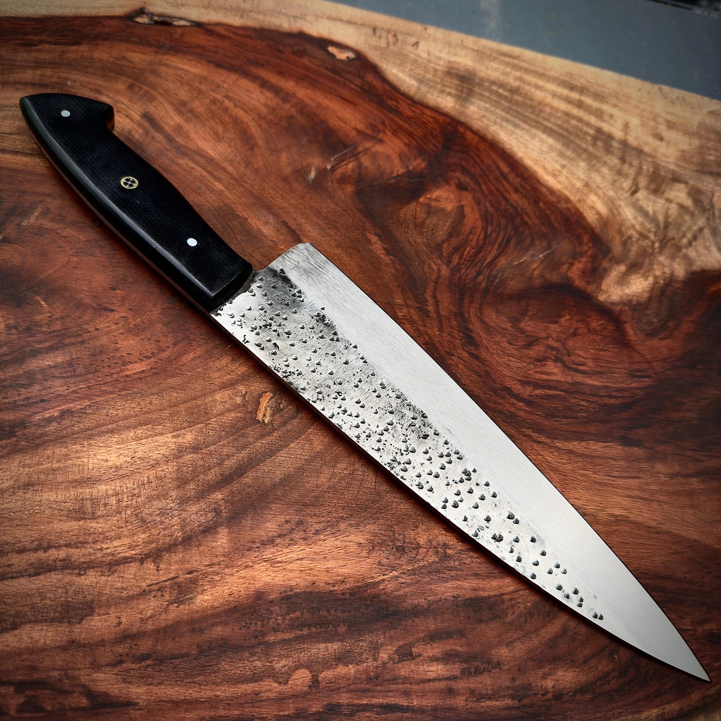SCK-34 CUSTOM HANDMADE SAN-MAI STEEL KITCHEN GUYTO CHEF KNIFE WITH G10 SHEATH HANDLE WITH PURE LEATHER SHEATH