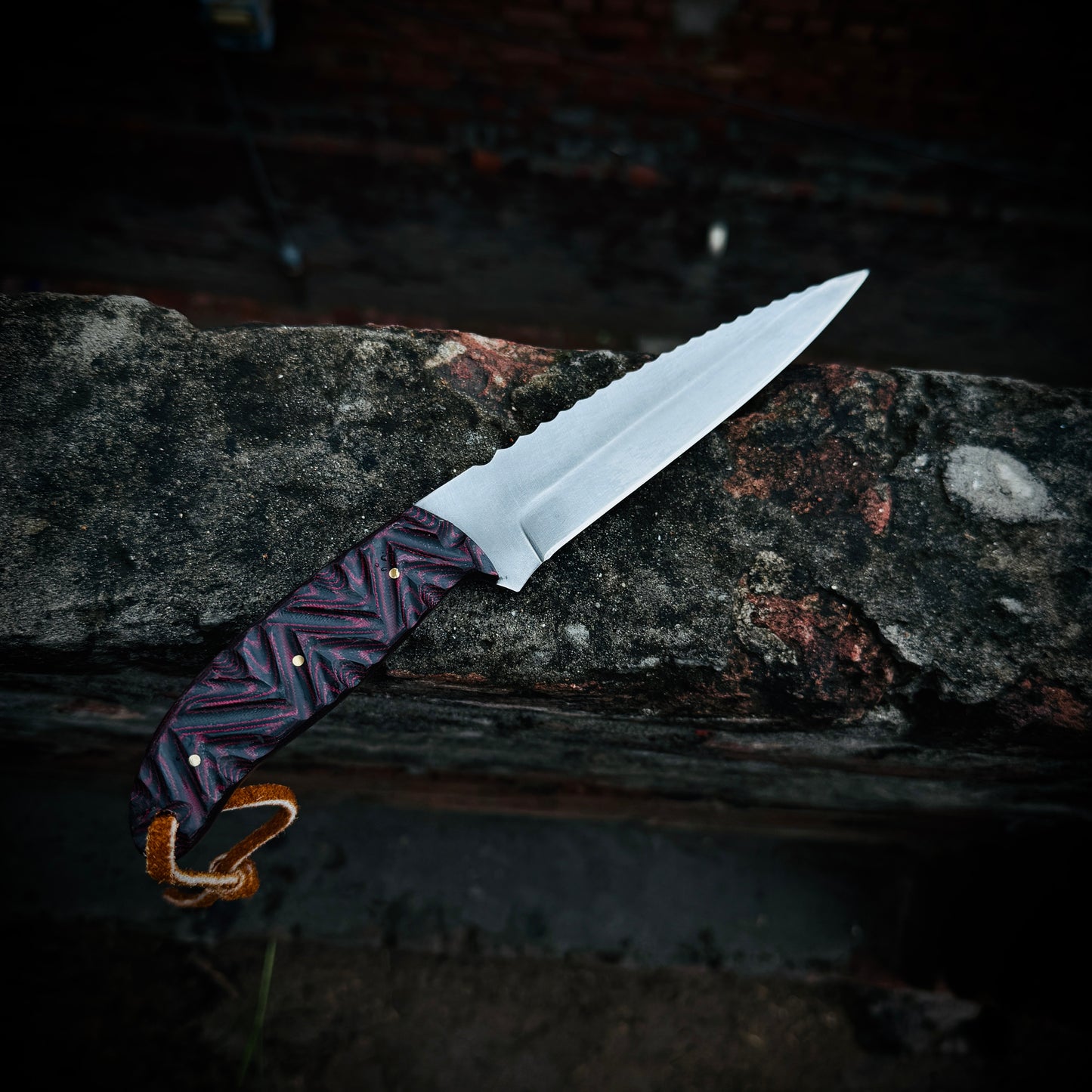 SCK-27 CUSTOM HANDMADE 3V STEEL HUNTING KNIFE WITH G10 SHEATH HANDLE WITH PURE LEATHER SHEATH