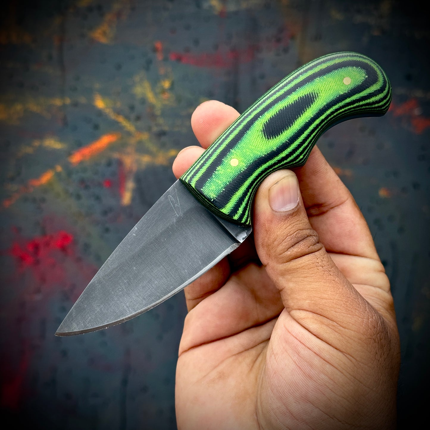 SCK-01 CUSTOM HAND MADE 3V STEEL SKINNER EDC KNIFE WITH G10 SHEATH HANDLE WITH PURE LEATHER SHEATH