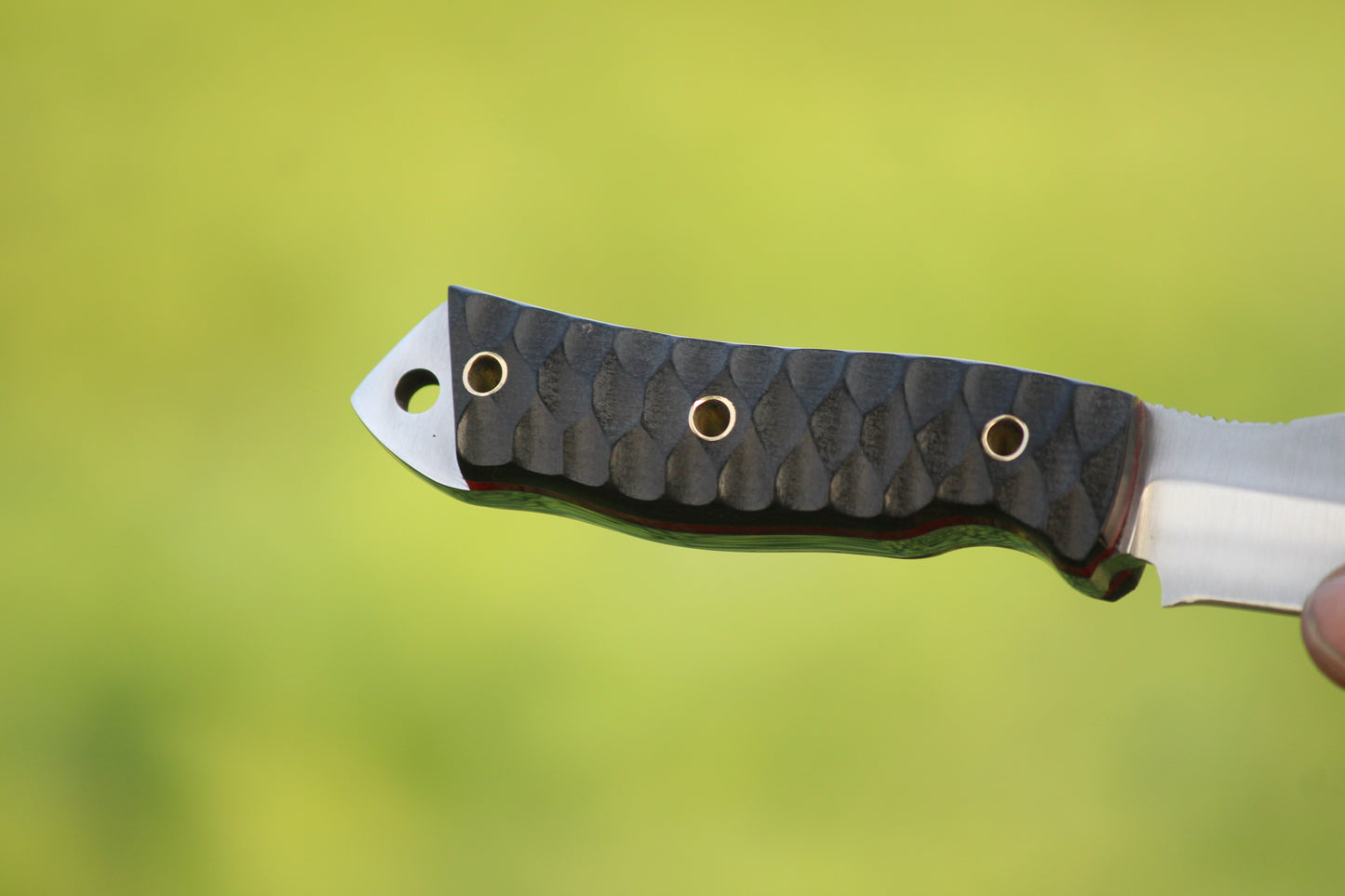 SCK-10 CUSTOM HANDMADE 3V STEEL HUNTING KNIFE WITH G10 SHEATH HANDLE WITH PURE LEATHER SHEATH