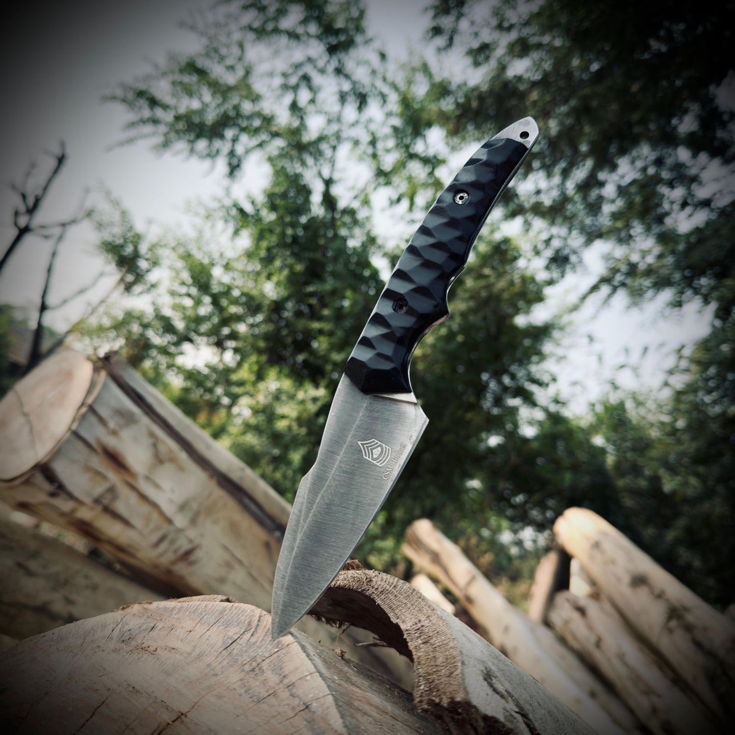 SCK-36 CUSTOM HANDMADE 3V STEEL HUNTING SURVIVAL KNIFE WITH G10 SHEATH HANDLE WITH PURE LEATHER SHEATH