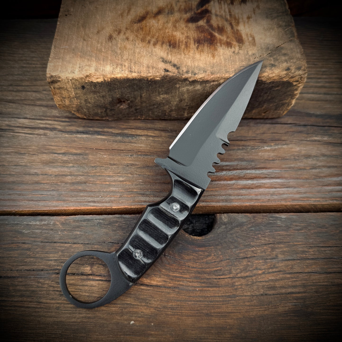 SCK-03 CUSTOM HAND MADE SPRING STEEL SKINNER EDC KNIFE WITH G10 SHEATH HANDLE WITH PURE LEATHER SHEATH