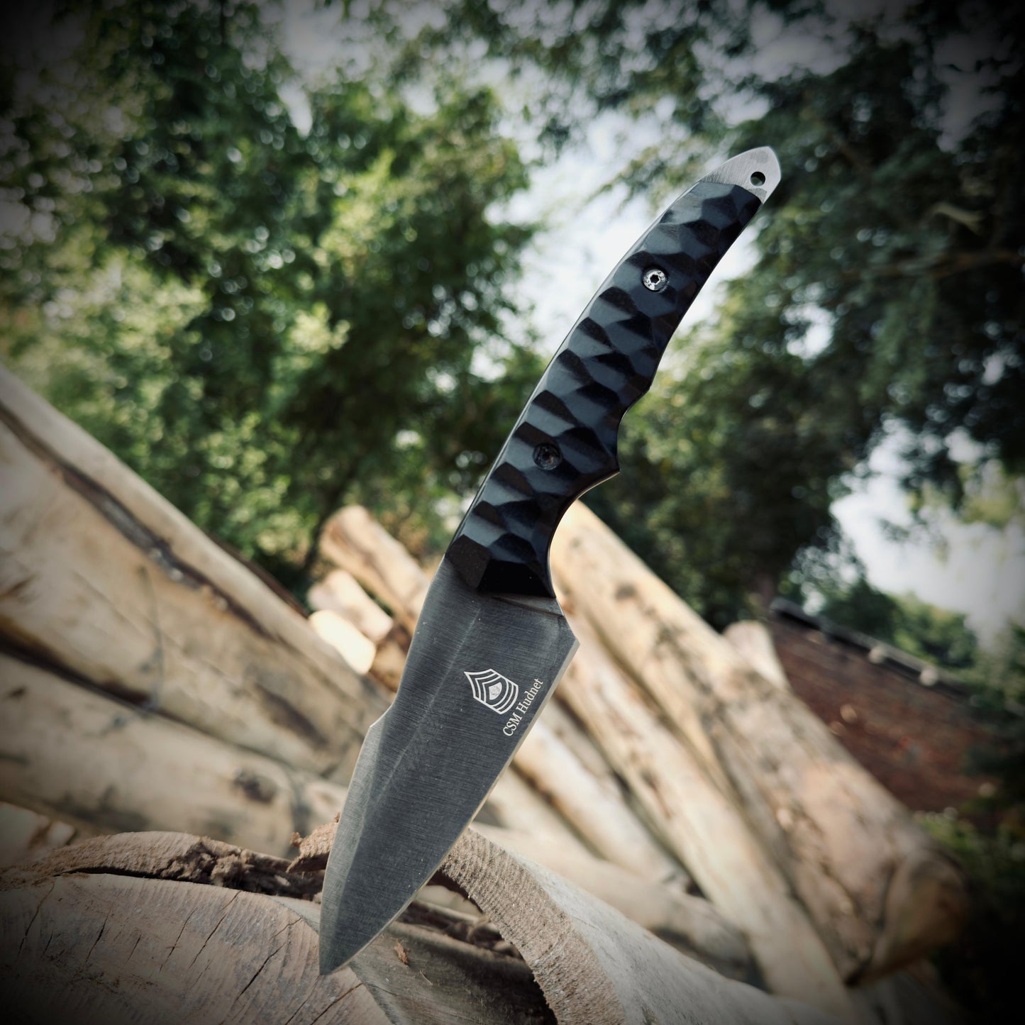 SCK-36 CUSTOM HANDMADE 3V STEEL HUNTING SURVIVAL KNIFE WITH G10 SHEATH HANDLE WITH PURE LEATHER SHEATH