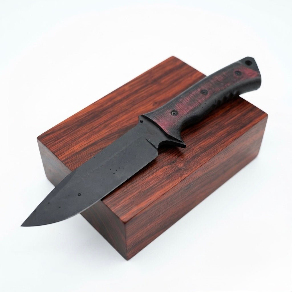 SCK-38 CUSTOM HANDMADE 3V STEEL HUNTING SURVIVAL KNIFE WITH G10 SHEATH HANDLE WITH PURE LEATHER SHEATH