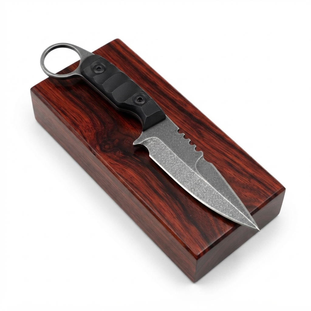 SCK-54 CUSTOM HANDMADE 3V STEEL HUNTING RING KNIFE WITH G10 SHEATH HANDLE WITH PURE LEATHER SHEATH