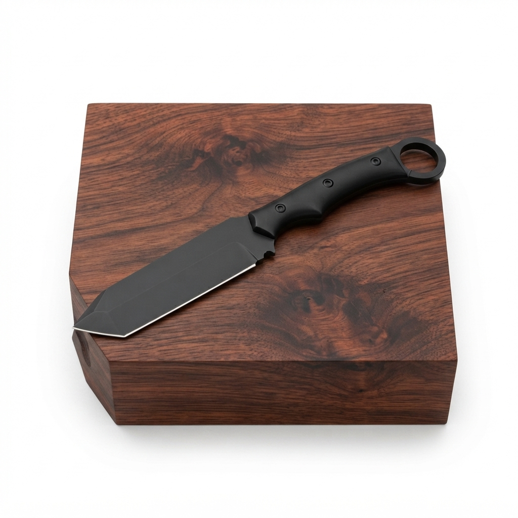 SCK-58 CUSTOM HANDMADE 3V STEEL HUNTING TANTO KNIFE WITH G10 SHEATH HANDLE WITH PURE LEATHER SHEATH