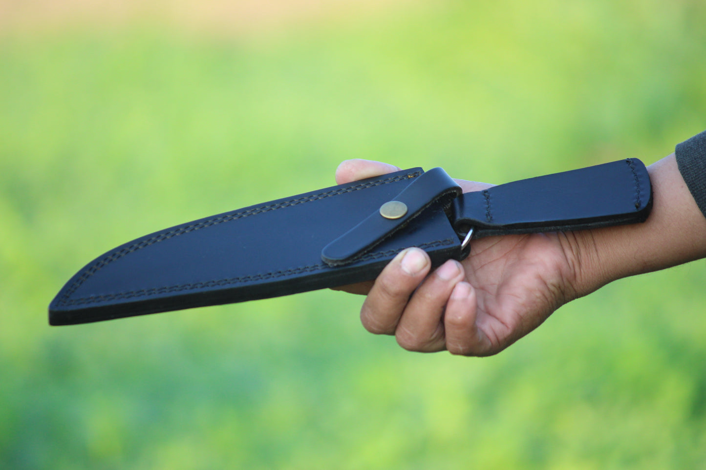 SCK-16 CUSTOM HANDMADE 3V STEEL HUNTING RAMBO MOVIE KNIFE WITH STEEL AND CORD WARP HANDLE WITH PURE LEATHER SHEATH