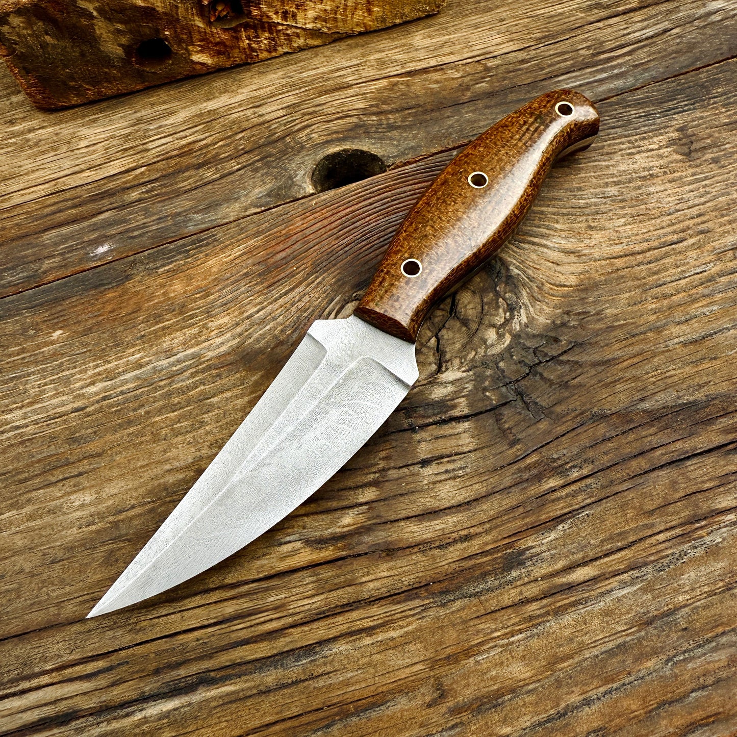 SCK-01 CUSTOM HAND MADE 440C STEEL HUNTING EDC ELVIA KNIFE MICARTA SHEATG HANDLE WITH PURE LEATHER SHEATH