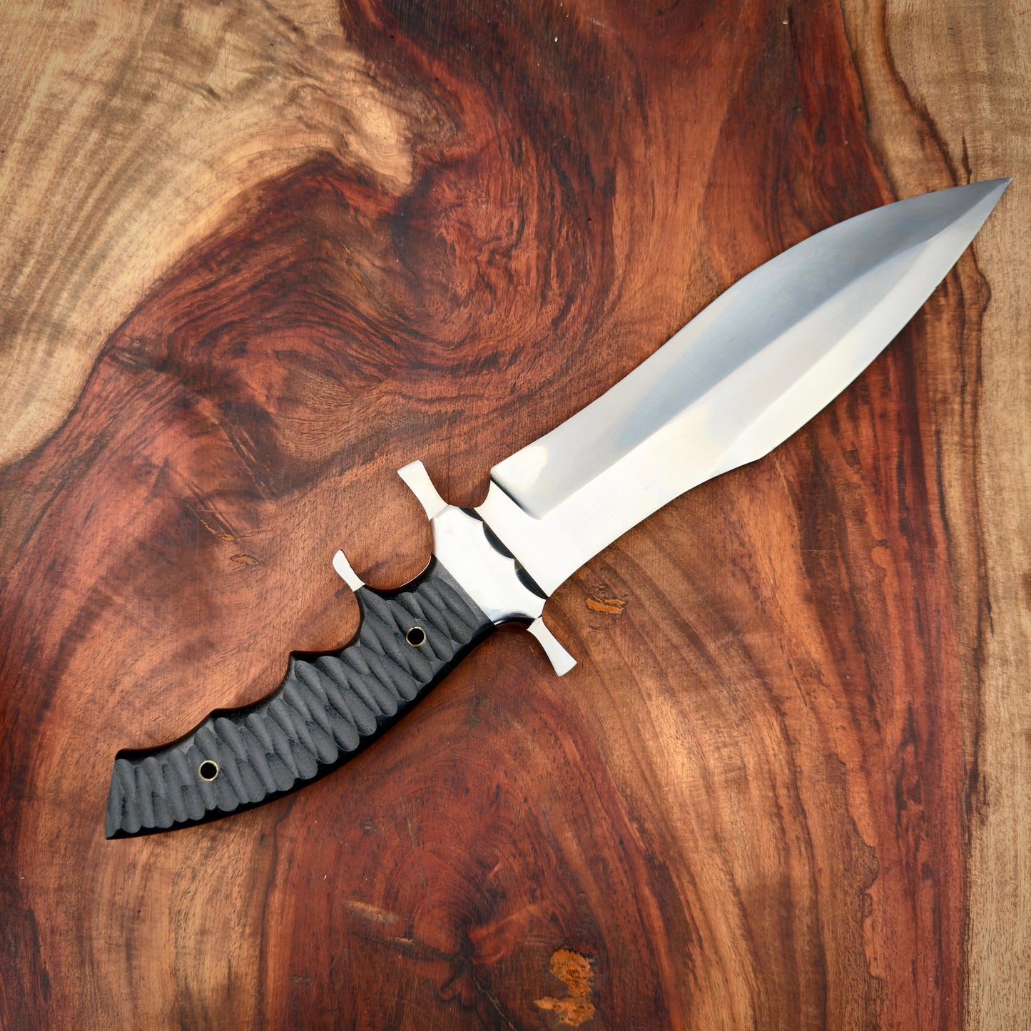 SCK-30 CUSTOM HANDMADE 3V STEEL HUNTING RAMBO MOVIE KNIFE WITH G10 SHEATH HANDLE WITH PURE LEATHER SHEATH