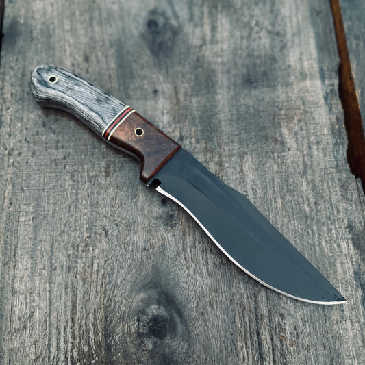 CUSTOM HANDMADE 3V STEEL HUNTING SURVIVAL KNIFE WITH G10 SHEATH HANDLE WITH PURE LEATHER SHEATH