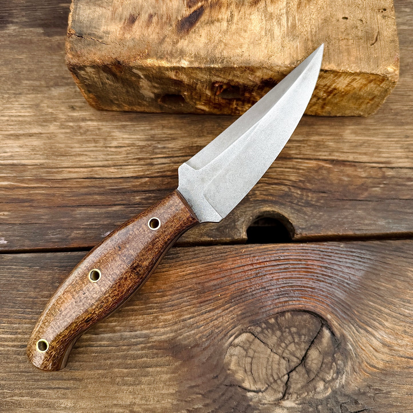SCK-01 CUSTOM HAND MADE 440C STEEL HUNTING EDC ELVIA KNIFE MICARTA SHEATG HANDLE WITH PURE LEATHER SHEATH