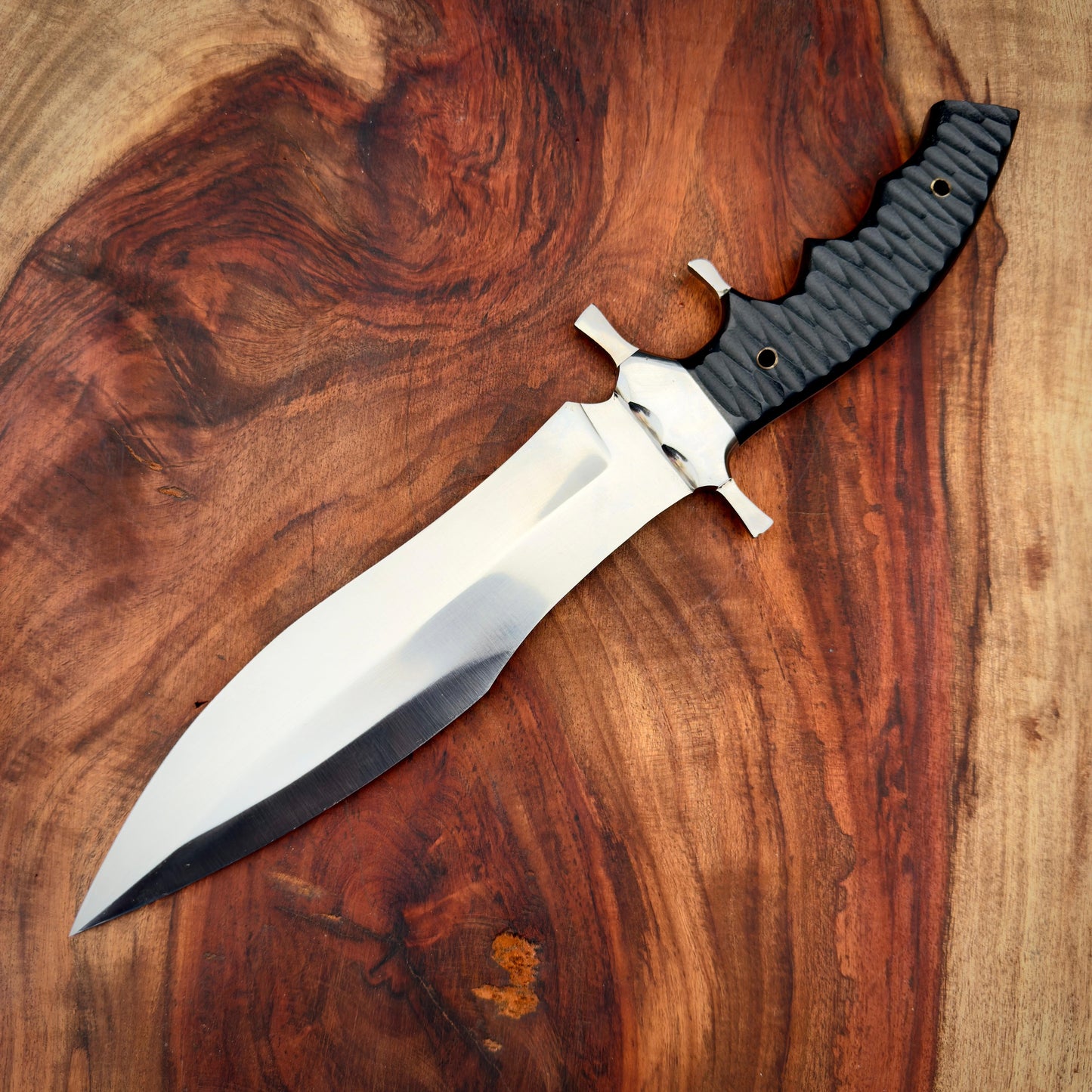 SCK-30 CUSTOM HANDMADE 3V STEEL HUNTING RAMBO MOVIE KNIFE WITH G10 SHEATH HANDLE WITH PURE LEATHER SHEATH