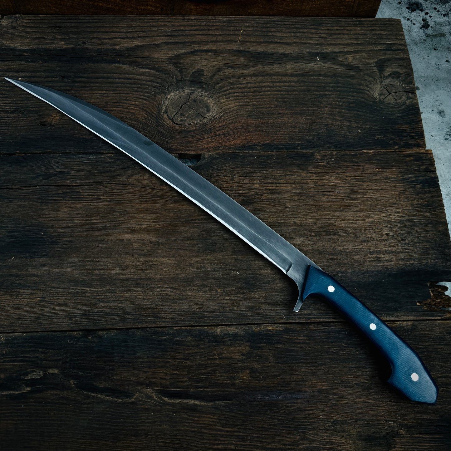 SCK-21 CUSTOM HANDMADE 3V STEEL GUNUNITING SWORD WITH G10 SHEATH HANDLE WITH PURE LEATHER SHEATH