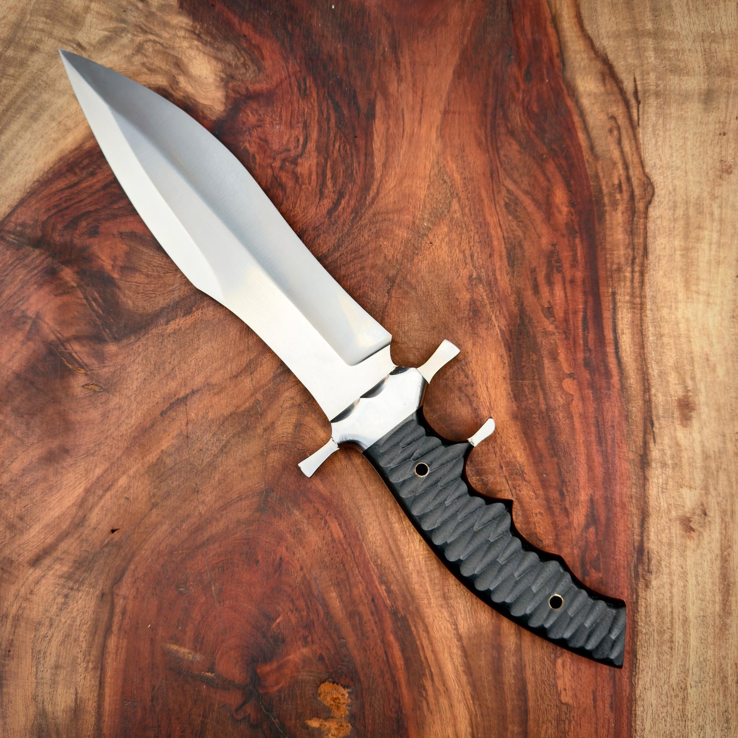 SCK-30 CUSTOM HANDMADE 3V STEEL HUNTING RAMBO MOVIE KNIFE WITH G10 SHEATH HANDLE WITH PURE LEATHER SHEATH