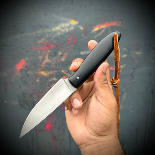 SCK-02 CUSTOM HAND MADE 3V STEEL SKINNER EDC KNIFE WITH G10 SHEATH HANDLE WITH PURE LEATHER SHEATH