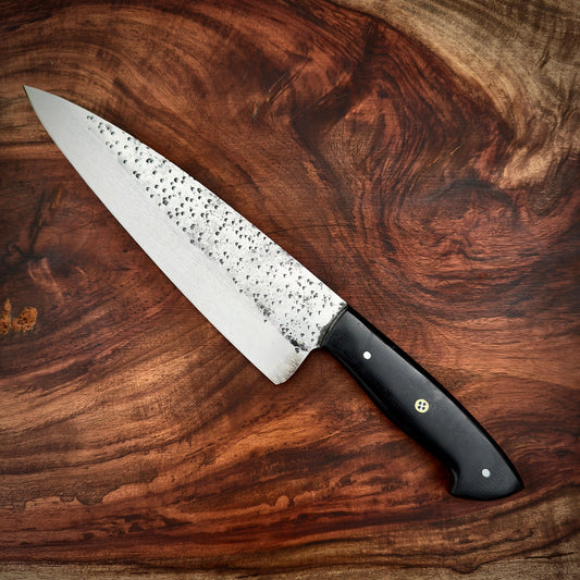 SCK-34 CUSTOM HANDMADE SAN-MAI STEEL KITCHEN GUYTO CHEF KNIFE WITH G10 SHEATH HANDLE WITH PURE LEATHER SHEATH