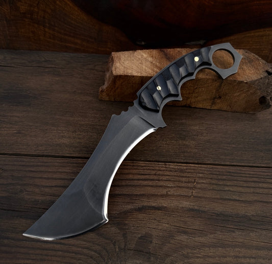 CUSTOM HANDMADE 3V STEEL TANTO KNIFE WITH G10 SHEATH HANDLE WITH PURE LEATHER SHEATH