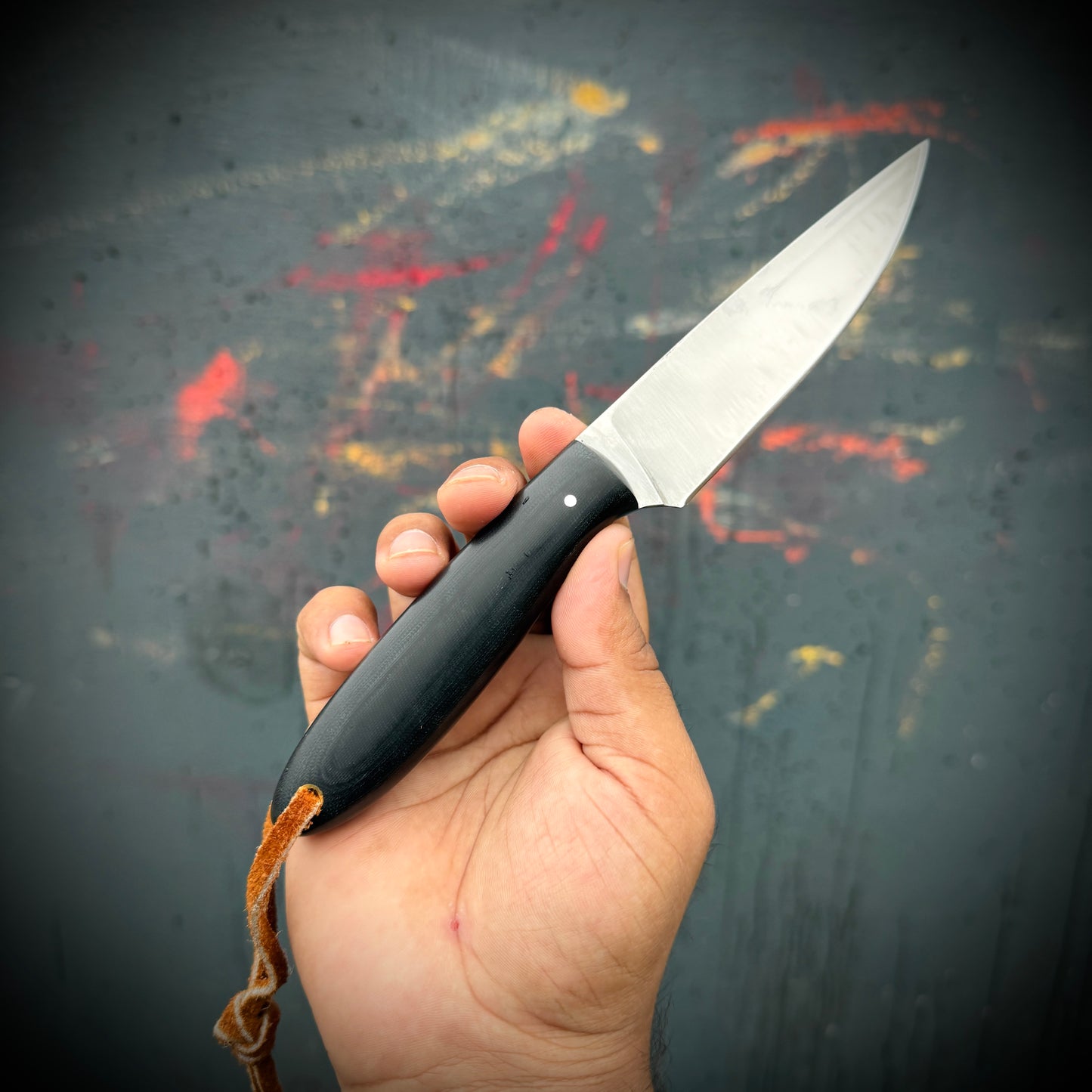 SCK-02 CUSTOM HAND MADE 3V STEEL SKINNER EDC KNIFE WITH G10 SHEATH HANDLE WITH PURE LEATHER SHEATH
