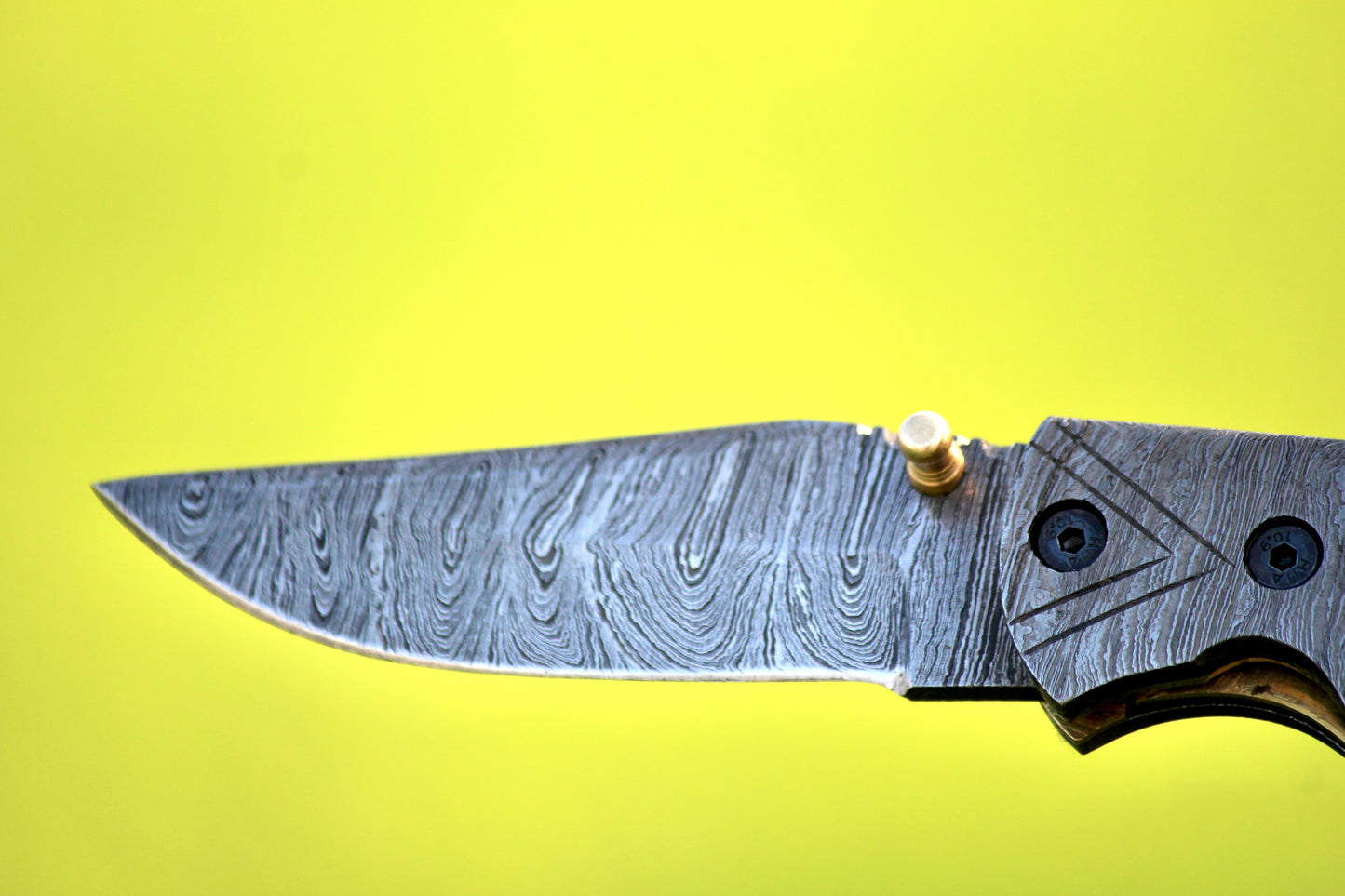 SCK-25 CUSTOM HAND MADE DAMASCUS STEEL FILDING/POCKET KNIFE WITH BONE,WOODEN SHEATH HANDLE WITH PURE LEATHER SHEATH