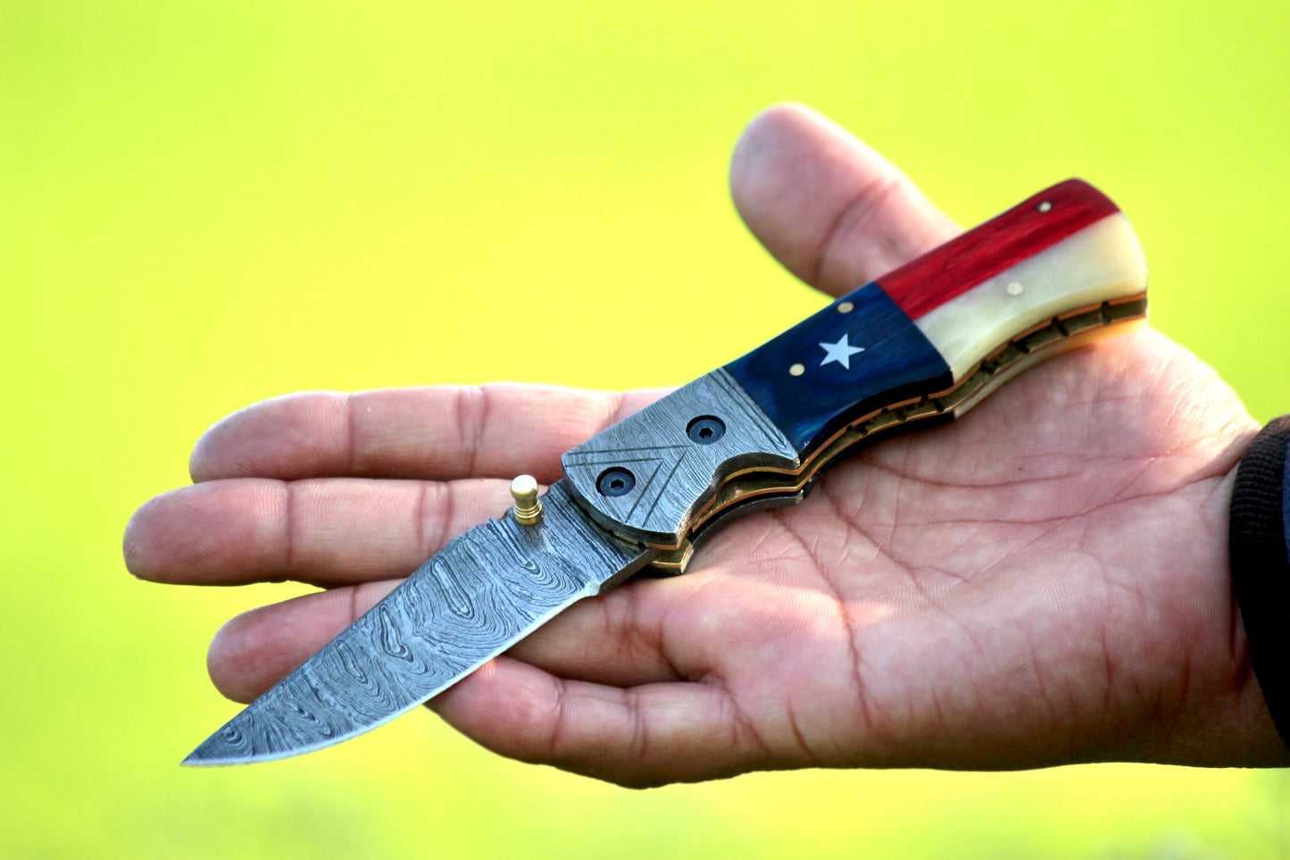 SCK-25 CUSTOM HAND MADE DAMASCUS STEEL FILDING/POCKET KNIFE WITH BONE,WOODEN SHEATH HANDLE WITH PURE LEATHER SHEATH